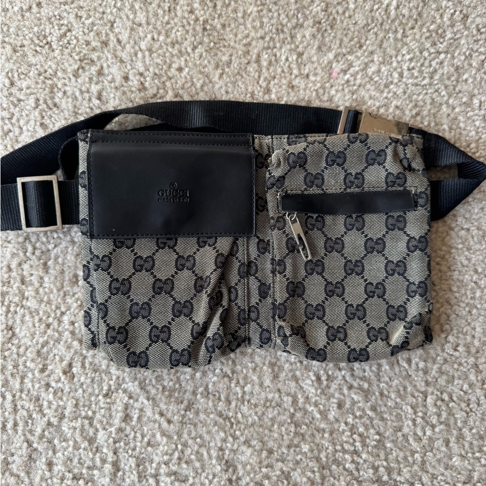 Gucci Black and Gray Fanny Pack